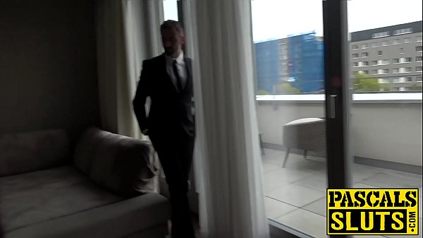 Huge-boobed sub Jennifer Mendez rough railing Masters BDSM dick