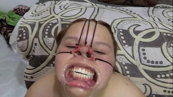 BBW BONDAGE face with cum on it