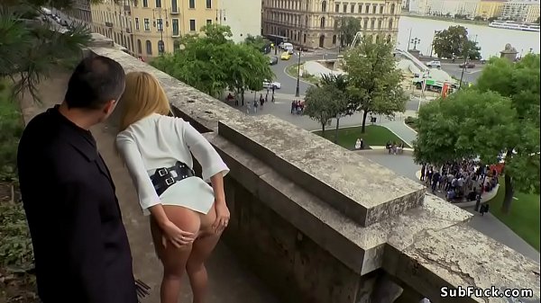 Blonde anal fisted and banged in public