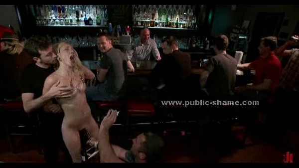 Blonde slut with pussy naked is spanked