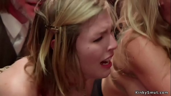 Milf and young blonde tormented orgy