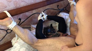 TIED HUSBAND TO THE BED AND FUCKED