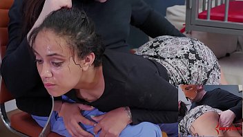 Little bubble-butt slave, Kingsley, gets ass punished while gargling cum