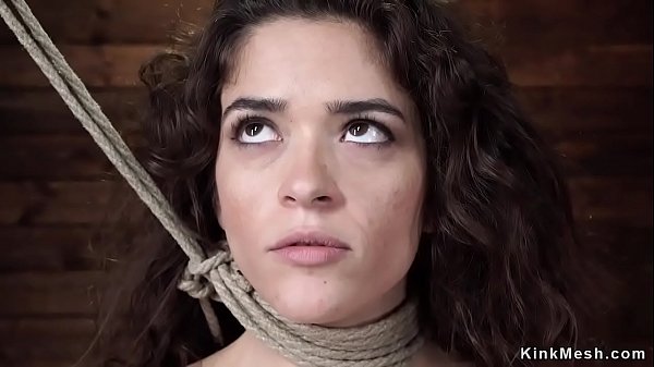 Brunette gets water bondage on hogtie