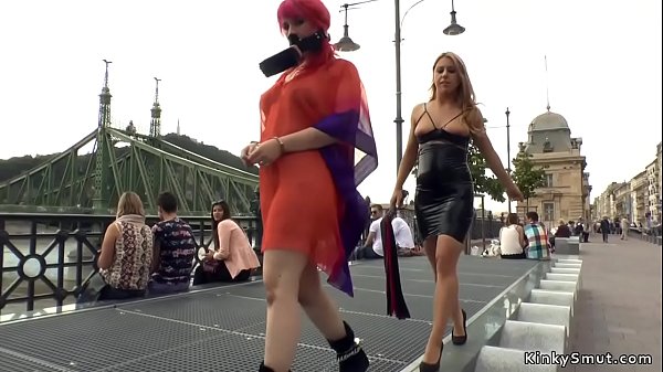 Redhead anal fisted in public bar