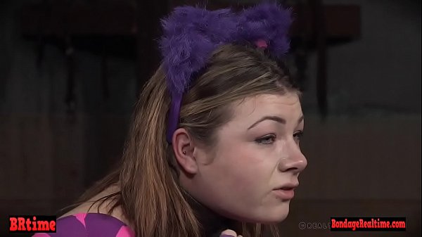 Bondage loving slave dildoed until orgasm