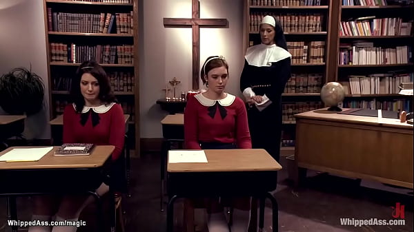 Coeds bound and whipped by MILF nun