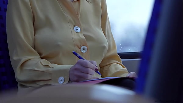 business – slave wife – braless dress and downblouse in public