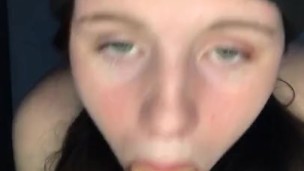 Cute girl sucks dick