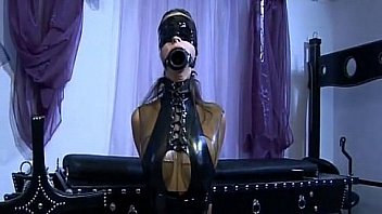 Attractive slave girl getting tied up