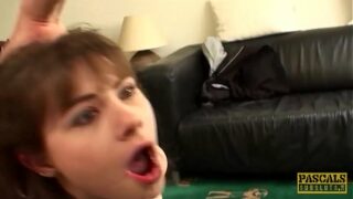 Youthfull subslut Luna Rival caboose fucked harshly before internal cumshot